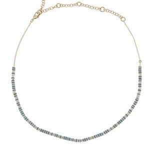 Nordstrom Melrose and Market Gold-tone sliced disc choker Blue NWT 45 Clay Disc